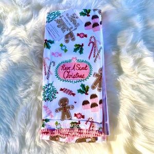 NWT New Shabby Chic Gingerbread Kitchen Towels - Pink, Red, Green Set of 3